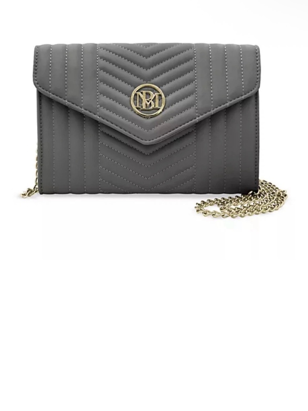 NWT Studio Badgley Mischka V Quilting Center Crossbody Bag, charcoal gray